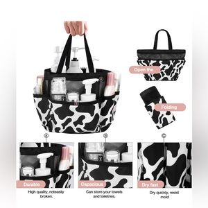 Cow print shower caddy